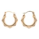 9ct Yellow Gold Hexagonal Creole Earrings