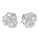 Silver Wired Ball Stud Earrings