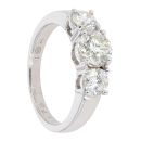 18ct White Gold Diamond 1.78ct Trilogy Ring