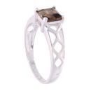 9ct White Gold Smokey Quartz Stone Set Ring
