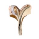 14ct Yellow, White And Rose Gold Woven Ring