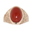 9ct Yellow Gold Garnet Cabochon Signet Ring
