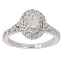 Vera Wang 18ct White Gold 0.75ct Oval And Brilliant Cut Diamond Cluster Love Ring