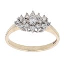 9ct Yellow Gold 0.40ct Brilliant Cut Diamond Cluster Ring