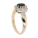 9ct Yellow Gold 0.15ct Diamond And Sapphire Cluster Ring