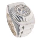 Silver Cubic Zirconia Watch Style Ring
