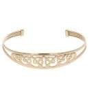 9ct Yellow Gold Celtic Heart Torque Bangle