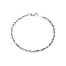 Sterling Silver Rhodium Plated Diamond Cut 7.5" Ladies Bracelet