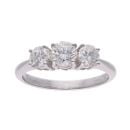 18ct White Gold 1.35ct Diamond Trilogy Ring