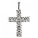 9ct White Gold 3.00cts Diamond Cross Pendant