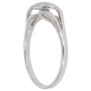 14ct White Gold 0.07ct Diamond Fancy Two Row Twist Ring