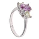 18ct White Gold 0.50ct Diamond And Pink Sapphire Three Stone Ring