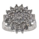 9ct White Gold Cubic Zirconia Cluster Ring