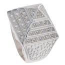 Silver Cubic Zirconia Pyramid Ring