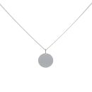 Silver Plain 15mm Disc Pendant And Chain 18" By Icesia