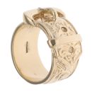9ct Yellow Gold Patterned Buckle Ring