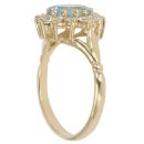 18ct Yellow Gold Topaz and Cubic Zirconia Cluster Ring