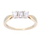 9ct Yellow Gold 0.33ct Diamond Trilogy Ring