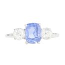 18ct White Gold Diamond And Sapphire Ring