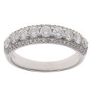 9ct White Gold 1.05ct Brilliant Cut Diamond Three Row Fancy Ring