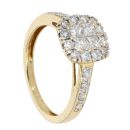 18ct Yellow Gold 0.87ct Diamond Cluster Ring