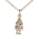 9ct Yellow Gold Multi-Gemstone Clown Pendant And Chain 18"