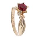 9ct Yellow Gold Created Red Spinel Single Stone Ring