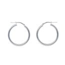 Silver Plain Hoop Earrings by Icesia