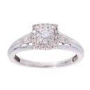 9ct White Gold 0.21ct Diamond Cluster Ring