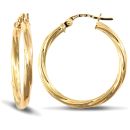9ct Yellow Gold Twist Hoop Earrings