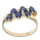 18ct Yellow Gold 0.05ct Diamond And Sapphire Ring