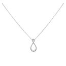 925 Sterling Silver Cubic Zirconia Figure Of Eight Pendant and Chain 18"