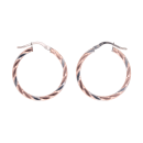 9ct White And Rose Gold Hoop Earrings