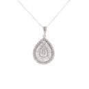 9ct White Gold 1.00ct Diamond Pendant And Chain 18"
