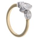 18ct Yellow Gold 1.05ct Marquise Cut Diamond Trilogy Ring