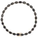 9ct Yellow And White Gold 0.25ct Diamond And Sapphire Bracelet 7"