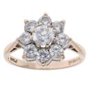 9ct Yellow Gold Cubic Zirconia Cluster Ring