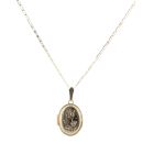 18ct Yellow Gold Patterned Locket And Chain 18"