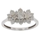 9ct White Gold 1.00ct Brilliant Cut Diamond Cluster Ring