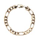 9ct Yellow Gold Figaro Bracelet 9.5"