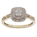 9ct Yellow Gold 0.26ct Brilliant Cut Diamond Cluster Ring