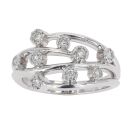 9ct Yellow Gold 0.25ct Diamond Nine Stone Crossover Ring by Anya Belle