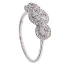 18ct White Gold 0.60ct Brilliant Cut Diamond Triple Cluster Ring