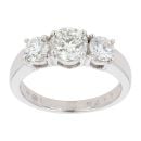 18ct White Gold Diamond 1.78ct Trilogy Ring