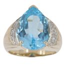 9ct Yellow Gold 0.06ct Diamond And Topaz Ring