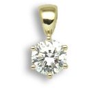 18 Carat Yellow Gold 50pt 6 Claw Diamond Solitaire Pendant