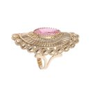 14ct Yellow Gold Pink Gemstone Ring