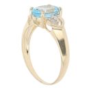 9ct Yellow Gold 0.05ct Diamond And Blue Gemstone Dress Ring
