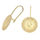 14ct Yellow Gold Coin Drop Earrings