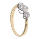 18ct Yellow Gold 0.50ct Brilliant And Oval Cut Diamond Trilogy Ring